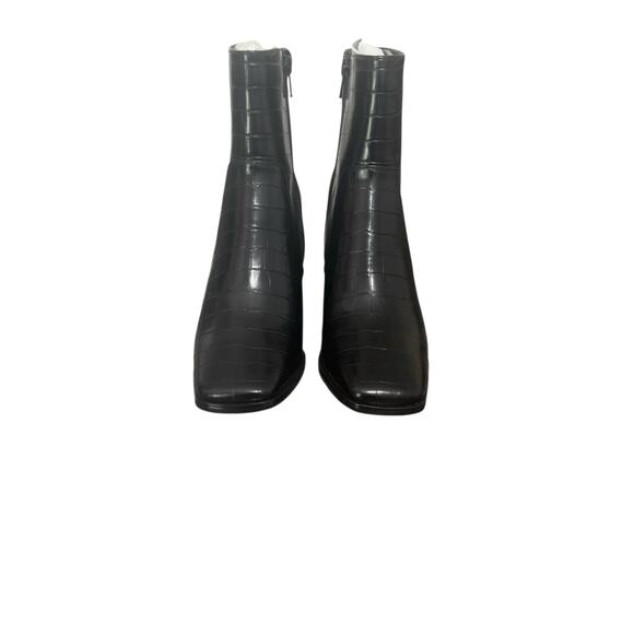 NIB! Lisa Vicky Craze Faux Leather Croc Bootie Embossed Square Toe - Size 6.5 - Picture 7 of 10